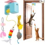 BABORUI Interactive Cat Toy – Automatic Hanging Electric Motion Cat Toy with 3 Tail Accessories | Rechargeable Indoor Cat Enrichment Toy for Mental & Physical Stimulation