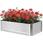 Galvanized Raised Garden Bed (2-Pack) – 4x2x1ft Heavy Duty Metal Planter Boxes | Outdoor Bottomless Garden Beds for Vegetables, Flowers & Fruits